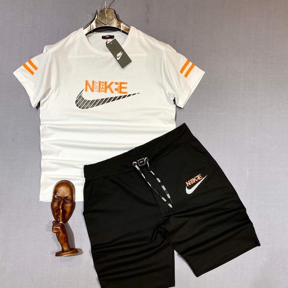Men White Nike Short Set
